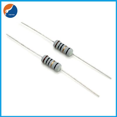 1/4W-5WS Wirewound Resistor Fuse Body Coating Abu-abu untuk 0,01Ω-1KΩ