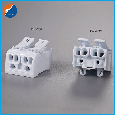 2 3 4 5 Port 450V 24A 0.5-2.5mm2 PA Housing Screwless Push In Wire Connector Untuk Lampu LED