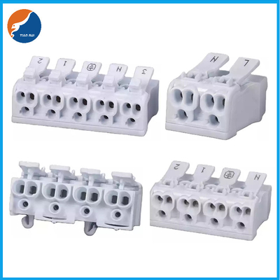 2 3 4 5 Tiang 450 Volt 24 Amp Push In Cable Wiring Connector Untuk Lampu LED