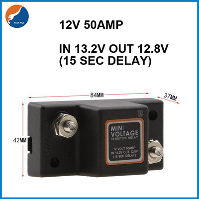 Pemantauan Mini Tegangan Sensitif VSR Relay Dual Battery Controller Isolator 12V 50AMP untuk Mobil Sepeda Motor RV Perahu