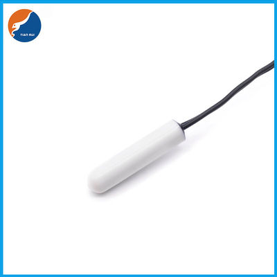 Kepala Silinder 10KΩ Sensor Suhu NTC Probe Tabung Kapsul Plastik Putih